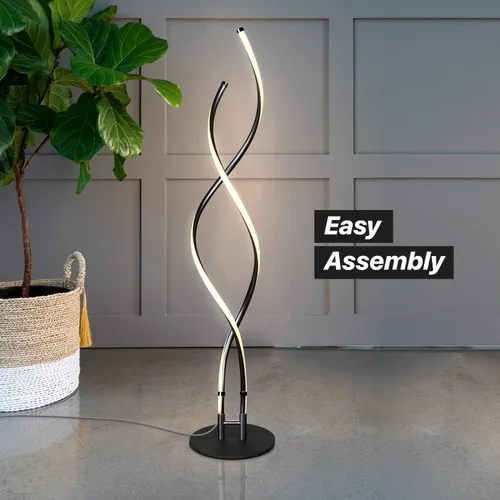 Miniatura 6 de Brightech Embrace - Lámpara de pie LED regulable - Moderna lámpara de pie ajustable en espiral para salas de estar y oficinas - Lámpara de mesa