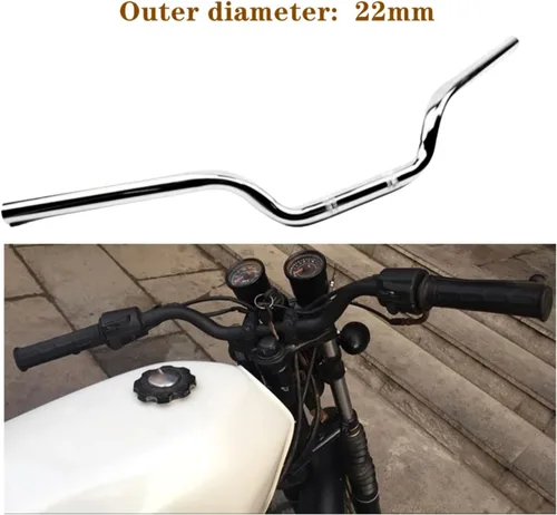 Miniatura 7 de Manillar de motocicleta de 7/8 pulgadas, 0.866 in, manubrio Cafe Racer, barras de arrastre universales para Cafe Race Bobber Motocross Dirt Pit Bike