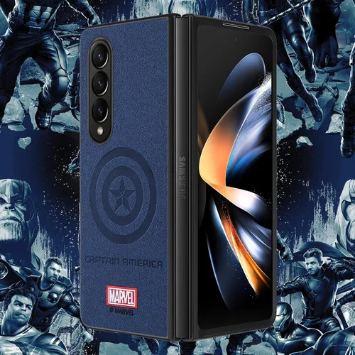 Miniatura 5 de IRON SPIDER Funda para Samsung Galaxy Z Fold 3 5G, con personaje de superhéroe compatible con Galaxy Z Fold 3 5G, funda de piel azul