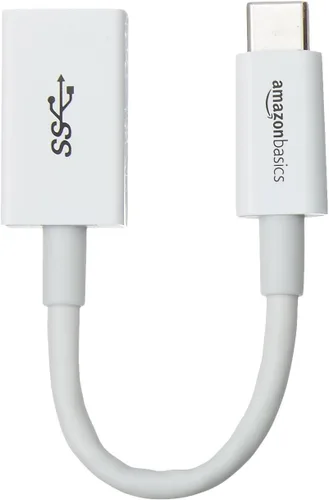 Amazon Basics Convertidor de cable adaptador USB-C a USB-A 3.1 Gen1 hembra, 5 Gbps de alta velocidad, certificado USB-IF, para portátiles, tabletas,