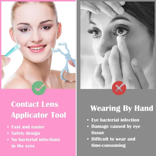 Miniatura 4 de Herramienta aplicadora de lentes de contacto, inserto/removedor de ayudante de contacto, juego de herramientas de aplicador con abridor de ojos