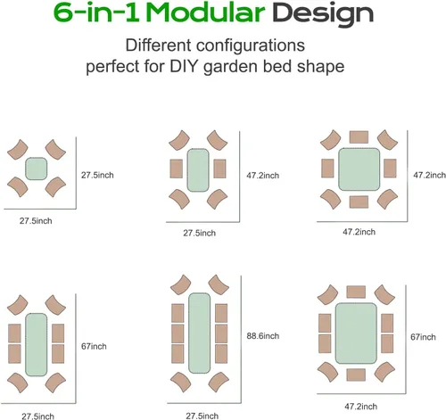 Miniatura 7 de Aoodor Kit de cama de jardín elevada ovalada galvanizada de 17 pulgadas de alto, caja grande de metal 6 en 1 para verduras, flores y hierbas, 7.5 x