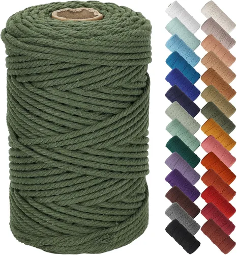 Miniatura 81 de NOANTA - Cuerda de macramé color beige natural, 1/8 pulgadas (3 mm) x 109 yardas (100 metros), cuerda de algodón colorido para colgar en la pared