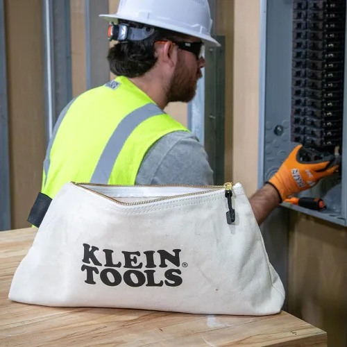 Miniatura 11 de KLEIN TOOLS 62042 - Bolsa con cremallera de 16 pulgadas, extra larga, lona No. 10, bolsa de herramientas resistente, parte inferior de pie de 3