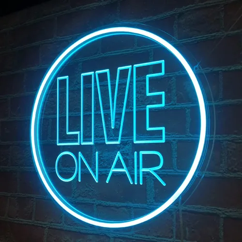 Miniatura 2 de NOXTROND Letrero de luz de neón Live On Air, redondo con luz LED alimentada por USB, regulable, para Tiktok, Twitch Streamer, Gamer, sala