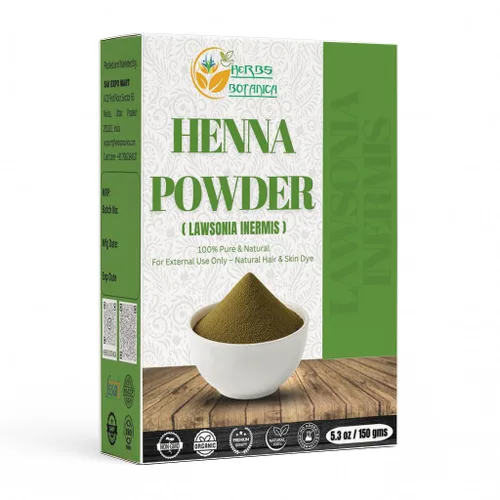 Herbs Botanica Henna en polvo 100% pura y natural para tinte para el cabello y cuidado natural del cabello - Polvo de inermis Lawsonia finamente