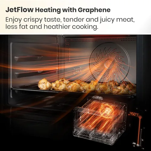 Miniatura 5 de VAL CUCINA Horno de Convección al Vapor 7 en 1 de Encimera con Freidora de Aire, Hornear, Sous Vide, Fermentar, Recetas Integradas