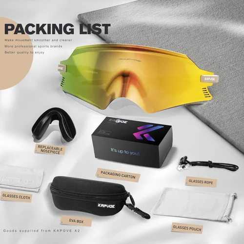 Miniatura 6 de KAPVOE Gafas de Ciclismo Gafas de Sol para Bicicleta de Montaña MTB Gafas Protectoras de Motocicleta a Prueba de Viento Hombres Mujeres Triatlón