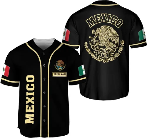 Woseprints - Camiseta de béisbol mexicana personalizada para hombres y mujeres, con bandera mexicana, orgullo de la bandera mexicana