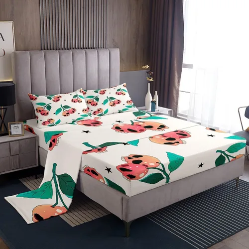 Miniatura 8 de Manfei Juego de sábanas de Feliz Halloween, tamaño individual, juego de ropa de cama de murciélagos morados y estrellas para decoración
