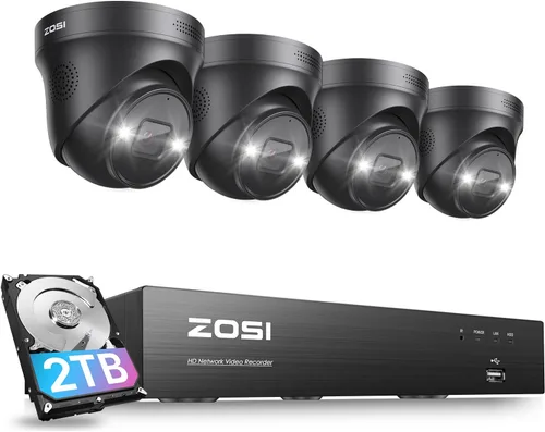 Miniatura 13 de ZOSI Sistema de cámara de seguridad 4K PoE con detección de vehículos personales, 8 puertos 16CH 8MP NVR con disco duro de 2 TB, 8 cámaras IP PoE 4K