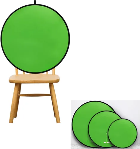 Silla portátil de pantalla verde de 29.5 pulgadas, telón de fondo plegable de doble cara, llave de croma para juegos de transmisión, llamadas de