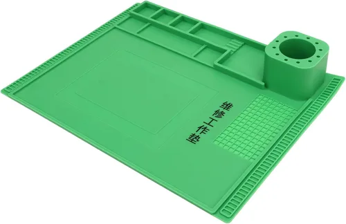 Miniatura 2 de Alfombrilla de soldadura, 15.7x11.8 in ranuras para destornillador, almohadilla de reparación de silicona, buena resistencia, aislamiento térmico