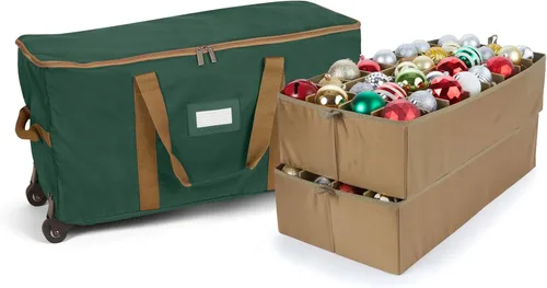 Miniatura 24 de Covermates Keepsakes Bolsa de almacenamiento ajustable para adornos, poliéster resistente, separadores acolchados y bandejas FlexGrid, organizador