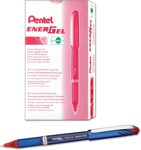 Miniatura 8 de Pentel EnerGel NV pluma de gel de tinta, (0.5mm), punta de aguja, tinta negra, paquete de 2 (BLN25BPA)