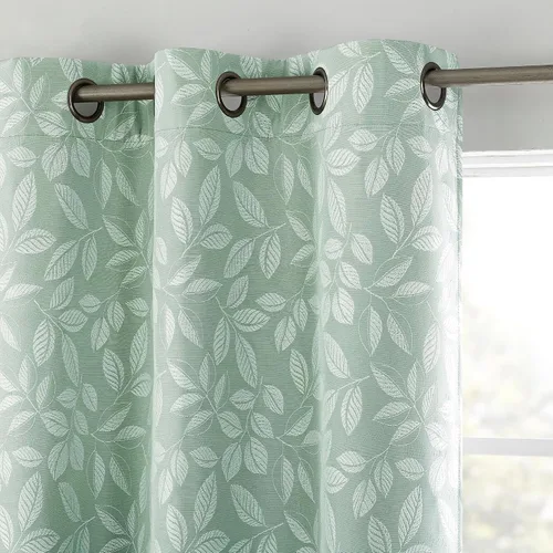 Miniatura 9 de Sun Zero Satti Panel de cortina 100% opaca con ojales bordados, perla/gris, 40 pulgadas de ancho x 84 pulgadas de largo (1 panel)