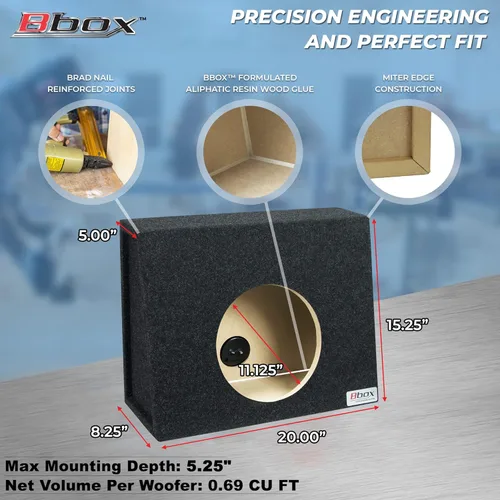 Miniatura 5 de Caja de subwoofer sellada individual de 12 pulgadas en forma de cuña de Atrend Bbox - Caja de subwoofer universal en forma de cuña para camiones