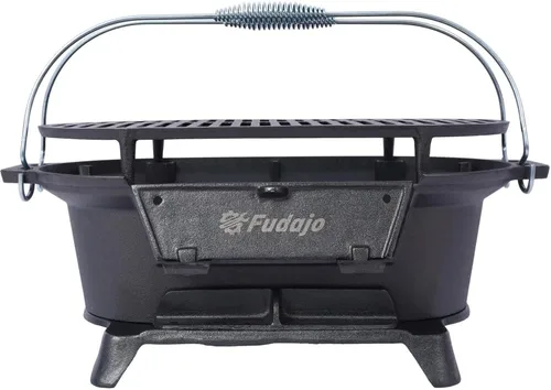 Miniatura 6 de Parrilla de Hierro Fundido Hibachi – Barbacoa portátil de carbón para cocinar al aire libre, sartén de mesa duradera, pequeño cocedor de carbón
