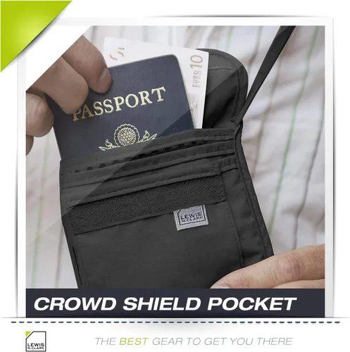 Miniatura 8 de Lewis N. Clark cartera de bloqueo RFID para Cuello), 1267BLK