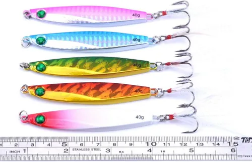 Miniatura 3 de Aorace 10 piezas de metal duro jigs buceo pesca mar señuelos minnow Popper cebos aparejos Crankbait agua salada señuelos de agua dulce con pluma