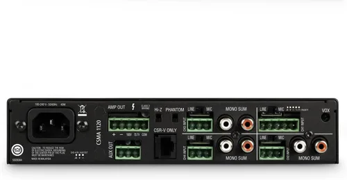 Miniatura 3 de JBL Profesional CSMA1120 Serie Comercial Monocanal 120-Watt Alimentado Mezclador/Amplificador de Audio