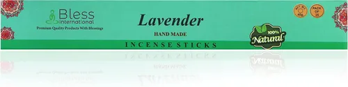 Miniatura 2 de Bless-Lavender - Varillas de incienso 100% natural, hechas a mano, sumergidas a mano, sin químicos orgánicos, sin carbón, purificación, relajación
