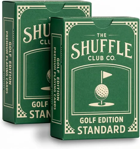 Miniatura 8 de Naipes de golf (cubierta individual) – Baraja de golf vintage ilustrada a mano Lino italiano premium 310GSM Tarjetas de póquer Regalo