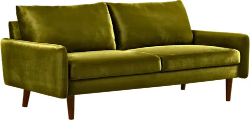 Miniatura 6 de Container Furniture Direct Kent - Sofá de terciopelo para salas de estar modernas y espacios compactos, cómodo sofá de 3 plazas, muebles de estudio