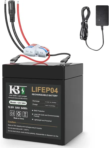 Miniatura 8 de KBT 12V 1200mAh Batería recargable de iones de litio, paquete de batería de repuesto con cables desnudos y cargador compatible para dispositivos