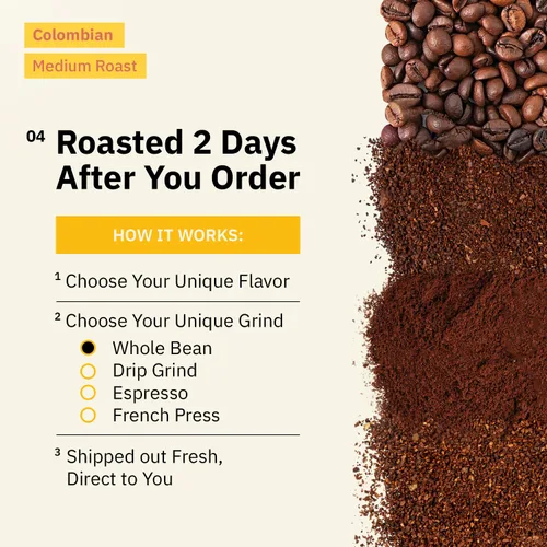Miniatura 6 de Café molido colombiano Medellín, granos de café tostado medio de origen único, recién tostado a pedido, café molido orgánico, grado especial