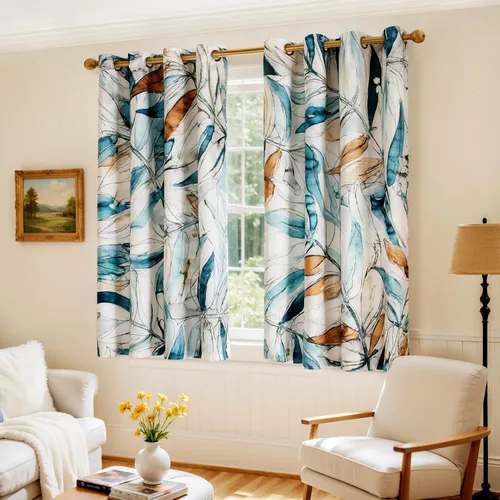 Miniatura 4 de SUBRTEX - Cortinas opacas de 52Wx63L, cortinas florales para oscurecer la habitación, cortinas de ventana aisladas térmicamente de 2 paneles