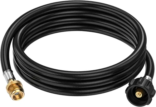 Miniatura 8 de Adaptador de Manguera de Propano GasXpert de 1 Libra a 20 Libras, Manguera de Tanque de Propano de 4 Pies Compatible con Barbacoa