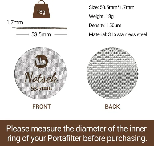 Miniatura 2 de NOTSEK Pantalla de disco de 2.126 in para Breville, pantalla de disco espresso para portafiltro con caja de almacenamiento de acrílico, reutilizable