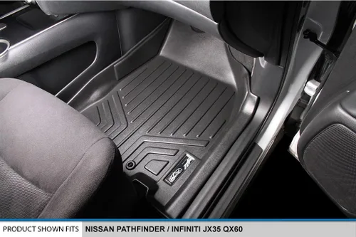 Miniatura 3 de SMARTLINER Juego de tapetes de piso de ajuste personalizado de 2 filas compatibles con Infiniti JX35 2013-2013