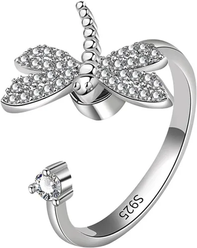 Miniatura 100 de Anillo de plata de ley 925, minimalista, ajustable, hecho a mano, para mujeres y niñas