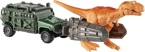 MATCHBOX JURASSIC WORLD DINO TRANSPORTERS TYRANNO-HAULER Vehículo y figura