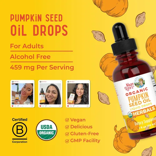 Miniatura 8 de MaryRuth Organics Aceite de Semillas de Calabaza Prensado en Frío Suministro de 2 Meses Gotas Líquidas de Semillas de Calabaza Orgánicas USDA