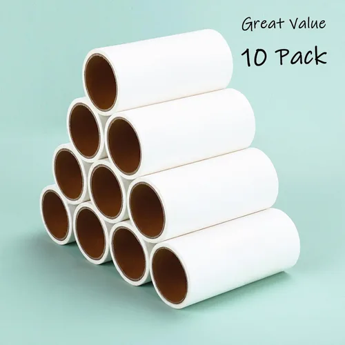 Miniatura 3 de Recambios de rodillo de pelusa de 4 pulgadas, 10 rollos en total, 600 hojas de repuesto extra adhesivas para quitar pelusas, compatibles