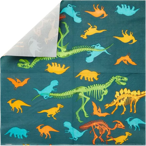 Miniatura 6 de Juvale Juego de 144 piezas de decoración de fiesta de cumpleaños de dinosaurio con platos, vasos, servilletas y cubiertos, sirve 24 platos y tazas