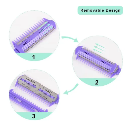 Miniatura 3 de 6 piezas de recortadora de puntas abiertas de doble filo, peine para adelgazar el cabello para cortes de pelo delgados en casa, mujeres y hombres