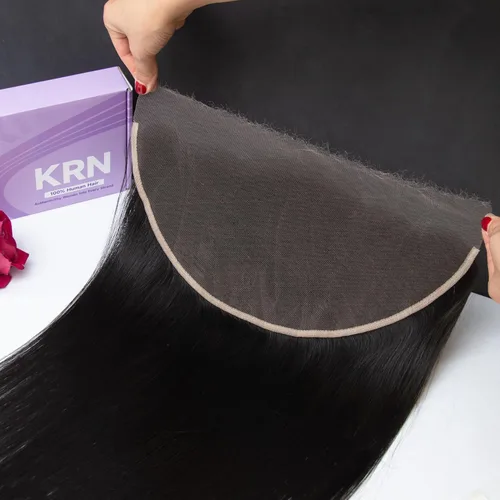 Miniatura 22 de KRN 5x5 HD Cierre de encaje, 0.1mm Ultra-delgado Invisible Cierre de encaje HD Pequeño Nudo Único Pre-arrancado con Cabello de Bebé 12A Grado