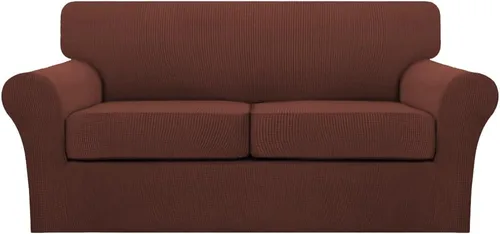 Miniatura 109 de Turquoize 2 fundas para sillas de sala de estar, funda de sofá con fundas de cojín individuales, funda de muebles para sillas (silla, beige biscotti)
