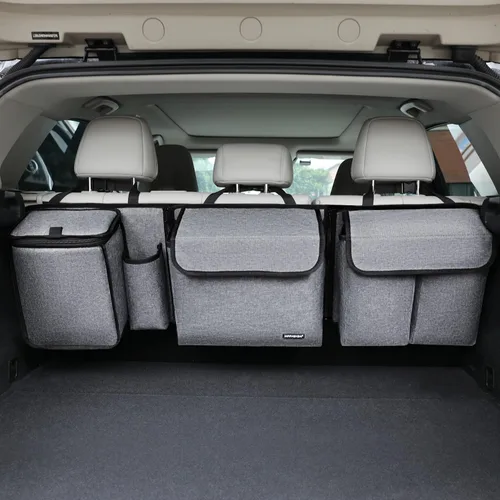 Miniatura 12 de Organizador de maletero de automóvil de lujo, organizador colgante desmontable para asiento trasero, módulos de almacenamiento con enfriador