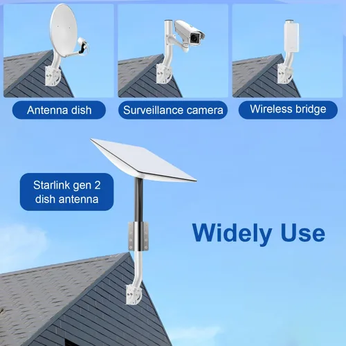 Miniatura 7 de Soporte de antena para exteriores para punto de acceso, soporte de montaje de poste en J de bloqueo de doble tornillo ajustable de 12 a 160°, Blanco