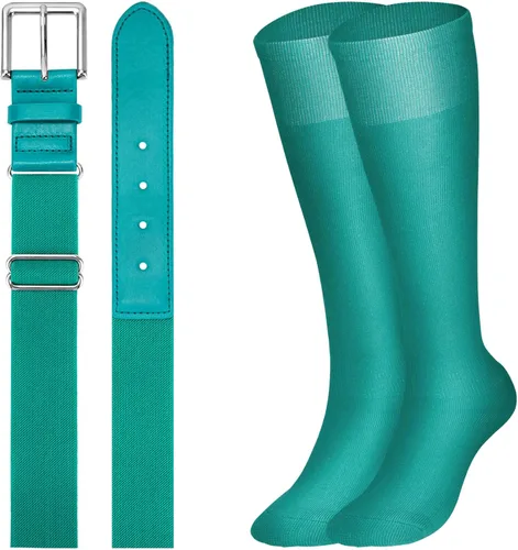 Miniatura 24 de XZQTIVE Conjunto combinado de calcetines de béisbol y softbol y cinturón de béisbol y sóftbol, calcetines de fútbol hasta la rodilla para niños