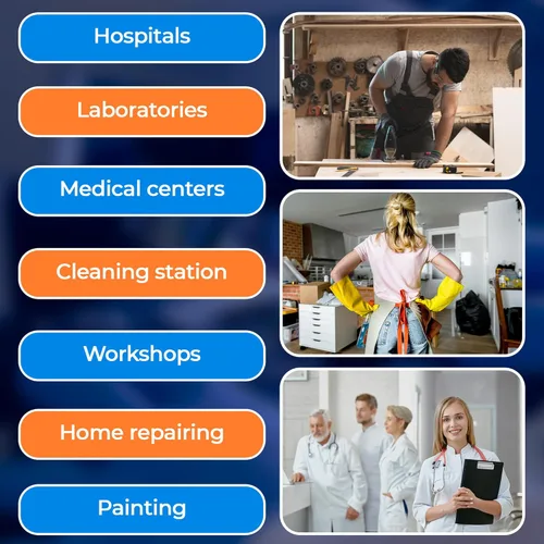 Miniatura 6 de EZGOODZ Abrigo de laboratorio desechable de 44 pulgadas de largo, grande. Paquete de 50 abrigos de laboratorio desechables SMS azul médico