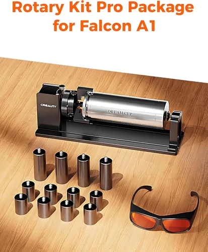 Miniatura 2 de Creality Kit de rodillos rotativos con elevadores para grabador láser Falcon A1, accesorios de grabado para grabar objetos cilíndricos, copa