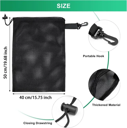 Miniatura 11 de 10 bolsas de malla con clips, bolsas de almacenamiento de nailon portátiles para juguetes, almacenamiento deportivo, actividades al aire libre, etc.