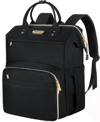 Mochila Bolsa de Almuerzo, Mochila Refrigeradora Aislada Caja de Almuerzo Mochila para Laptop con Puerto USB para Mujeres y Hombres, Negro, Mochilas