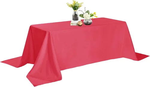 Miniatura 67 de Mantel de poliéster lavable de 90 pulgadas, resistente a las manchas y a las arrugas, mantel decorativo para mesa de comedor, fiestas de bufé y Negro